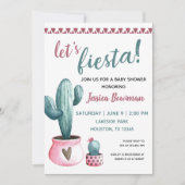 Cactus Fiesta Girl Baby shower Invitation Kaart (Voorkant)