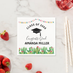 Cactus fiesta Graduation Party papieren servetten