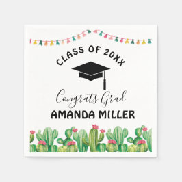 Cactus fiesta Graduation Party papieren servetten