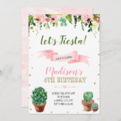 Cactus fiesta jarig kaart (Voorkant / Achterkant)