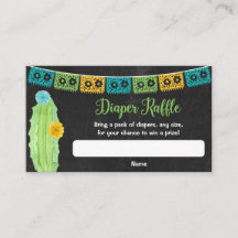 Cactus fiesta kleurig baby shower diaper raffinage