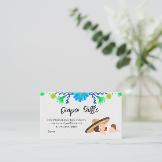 Cactus Fiesta Luier Raffle Kaart (Staand voorkant)