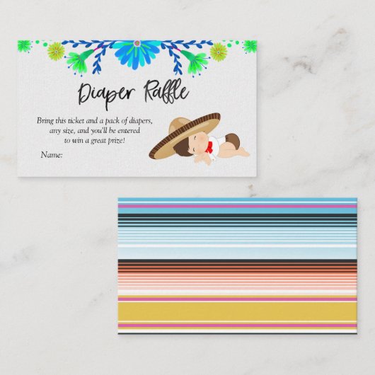 Cactus Fiesta Luier Raffle Kaart (Voorkant / Achterkant)