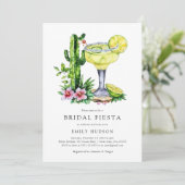 Cactus Fiesta Margarita Bridal Shower Uitnodiging (Staand voorkant)