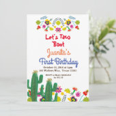 Cactus Fiesta Mexican 1e verjaardag Kaart (Staand voorkant)