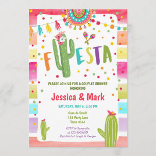 Cactus Fiesta Mexican Couples Shower Invite Kaart