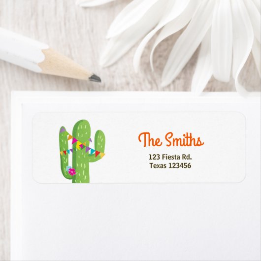 Cactus Fiesta Mexican Return Address Label Party (Insitu)