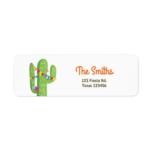 Cactus Fiesta Mexican Return Address Label Party (Voorkant)