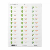 Cactus Fiesta Mexican Return Address Label Party (Full Sheet)