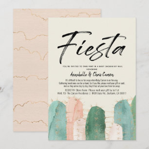 Cactus Fiesta Roze Baby shower per post Kaart
