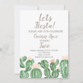 Cactus fiesta sappige verjaardagsfeestje uitnodige kaart (Voorkant)