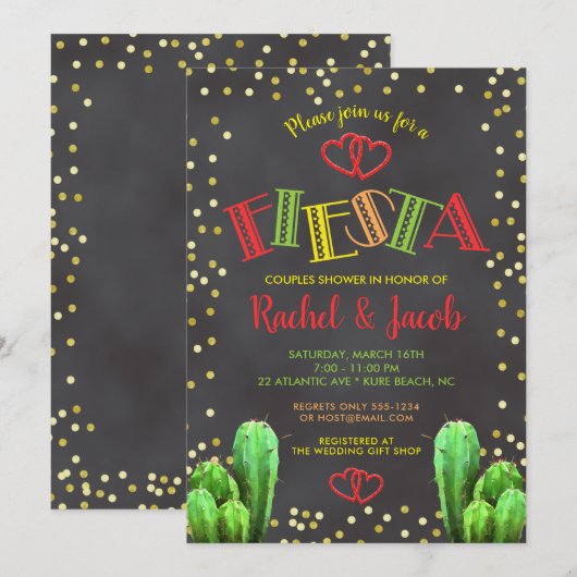 Cactus Fiesta-stellen tonen rechten op alkbord Kaart (Voorkant / Achterkant)