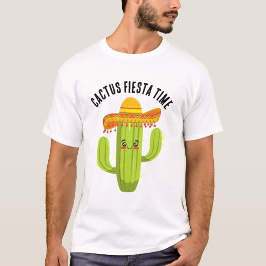 Cactus Fiesta Time Funny Humor T-shirt (Voorkant)
