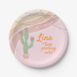 Cactus Fiesta tweede verjaardag Papieren Bordje
