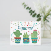 Cactus Fiesta Verjaardag Bedankt Cinco de Mayo Briefkaart (Staand voorkant)