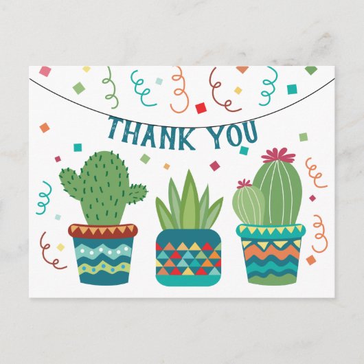 Cactus Fiesta Verjaardag Bedankt Cinco de Mayo Briefkaart (Voorkant)