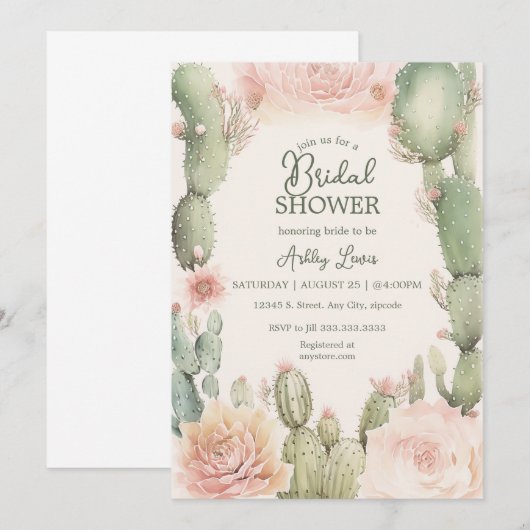 Cactus Fiesta vrijgezellenfeest Desert Shower Kaart (Voorkant / Achterkant)