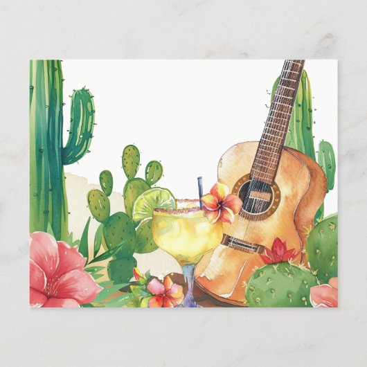 Cactus Fiesta Vrijgezellenfeest Recept Kaart (Achterkant)