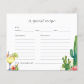 Cactus Fiesta Vrijgezellenfeest Recept Kaart (Voorkant)