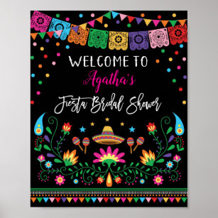 Cactus Fiesta Vrijgezellenfeest Welcome Sign Decor Poster