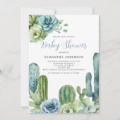Cactus floraal Baby shower Kaart (Voorkant)