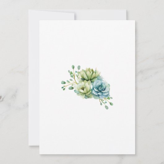 Cactus floraal Baby shower Kaart (Achterkant)