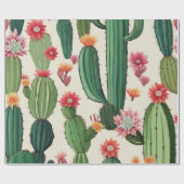Cactus floraal cadeaupapier (Vlak)
