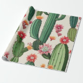Cactus floraal cadeaupapier (Uitgerold)