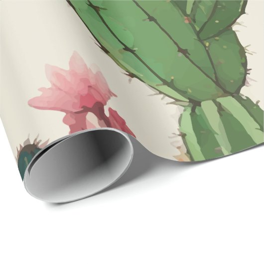 Cactus floraal cadeaupapier (Rol Hoek)
