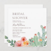 Cactus Floral Bridal Shower Kaart (Voorkant / Achterkant)