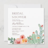 Cactus Floral Bridal Shower Kaart (Voorkant)