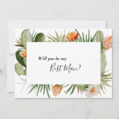 Cactus Floral Desert Best Man proposal Kaart (Voorkant)