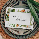 Cactus Floral Desert Bridesmaid proposal Kaart<br><div class="desc">Deze cactus florale woestijn bruidskaartje is perfect voor je moderne woestijnbruiloft. Dit ontwerp is voorzien van zwarte eenvoudige kalligrafie met roerige cactus, planten, succulenten en cactus bloesems in geometrische boogbladen op een klassieke heldere witte achtergrond die overeenkomt met uw elegante traditionele bruiloft of rustic boho bruiloft in de lente, de...</div>