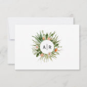 Cactus Floral Desert Monogram Wedding RSVP Kaart (Achterkant)