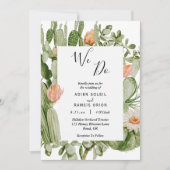 Cactus Floral Desert We wedden Kaart (Voorkant)