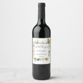 Cactus Floral Desert Weddenschap Wine Label Wijn Etiket (Voorkant)