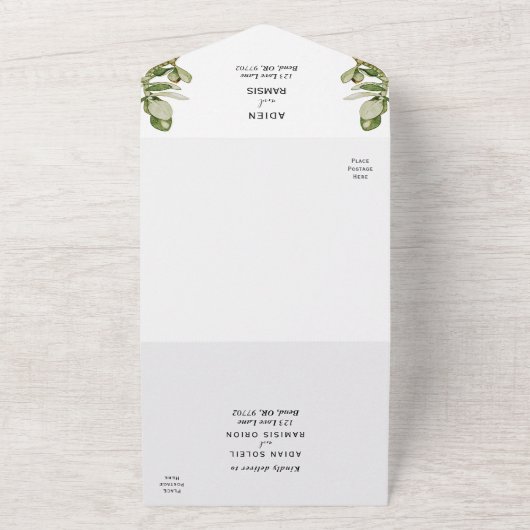 Cactus Floral Desert Wedding All In One Uitnodiging (Buitenkant)