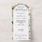Cactus Floral Desert Wedding All In One Uitnodiging (Binnen)