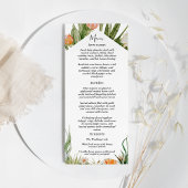 Cactus Floral Desert Wedding Flat Menu