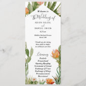 Cactus Floral Desert Wedding Flat Program Programmakaart (Voorkant)