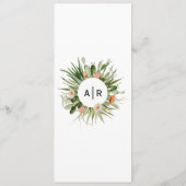 Cactus Floral Desert Wedding Flat Program Programmakaart (Achterkant)