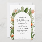 Cactus Floral Desert Wedding Invitation Kaart (Voorkant)