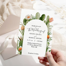 Cactus Floral Desert Wedding Invitation