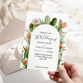 Cactus Floral Desert Wedding Invitation Kaart