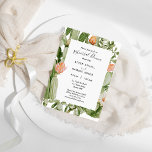 Cactus Floral Desert Wedding Rehearsal Dinner Kaart<br><div class="desc">Deze cactus florale woestijn trouwrepetitie diner is perfect voor je moderne woestijnbruiloft. Dit ontwerp is voorzien van zwarte eenvoudige kalligrafie met roerige cactus, planten, succulenten en cactus bloesems in geometrische boogbladen op een klassieke heldere witte achtergrond die overeenkomt met uw elegante traditionele bruiloft of rustic boho bruiloft in de lente,...</div>