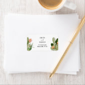 Cactus Floral Desert Wedding Return Address Labels (Insitu)