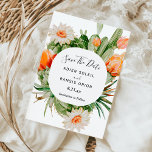 Cactus Floral Desert Wedding Save the Date<br><div class="desc">Deze cactus florale woestijn bruiloft is perfect voor je moderne woestijnbruiloft. Dit ontwerp is voorzien van zwarte eenvoudige kalligrafie met roerige cactus, planten, succulenten en cactus bloesems in geometrische boogbladen op een klassieke heldere witte achtergrond die overeenkomt met uw elegante traditionele bruiloft of rustic boho bruiloft in de lente, de...</div>