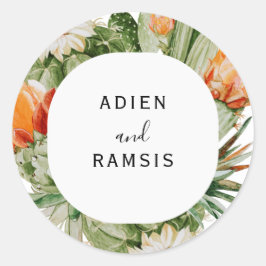Cactus Floral Desert Wedding Sticker