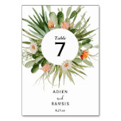 Cactus Floral Desert Wedding Table Number Kaart (Achterkant)