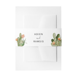 Cactus Floral Desert Wedding Uitnodigingen Wikkel